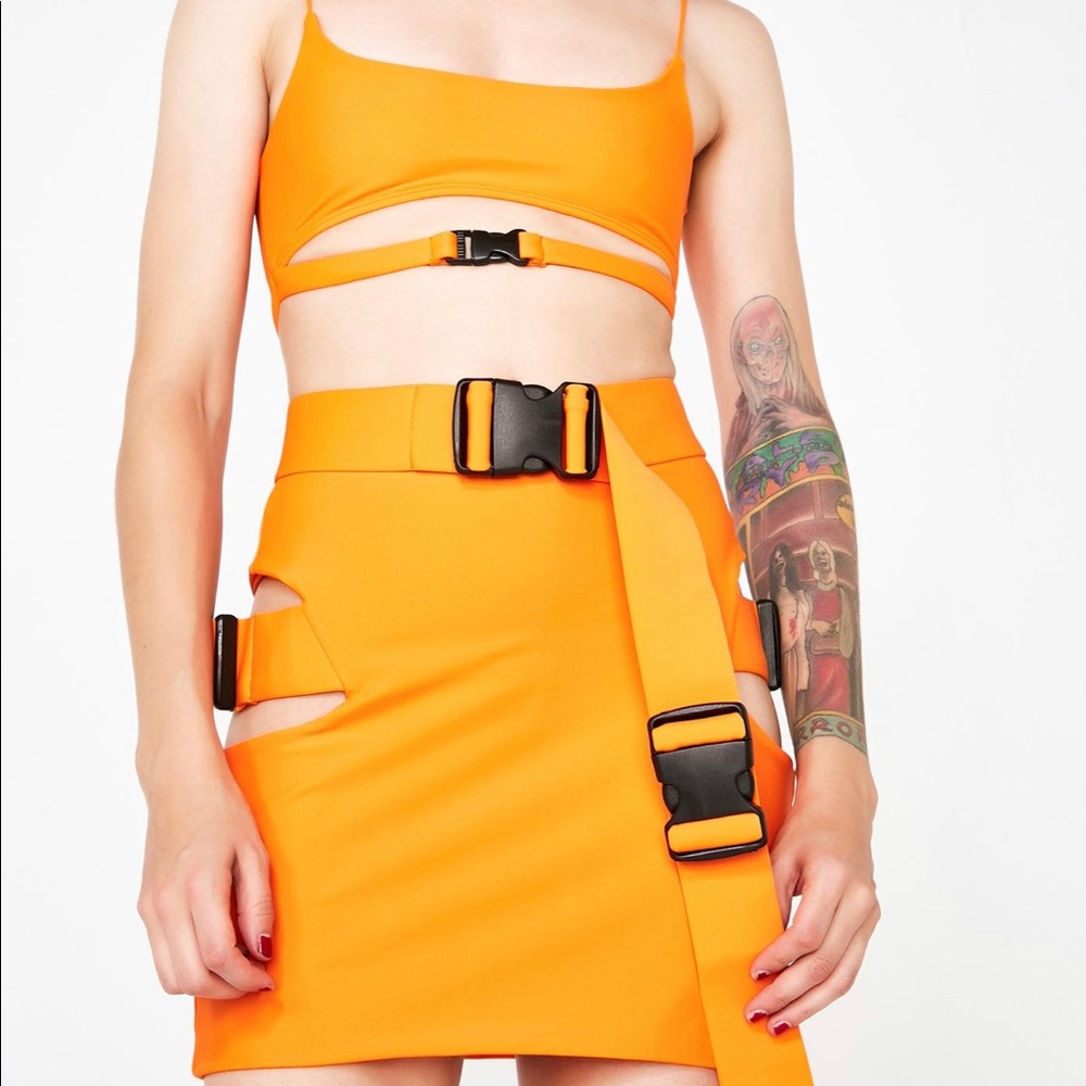 SOLD! Lipt the Label Agent Orange Buckle 2 Piece